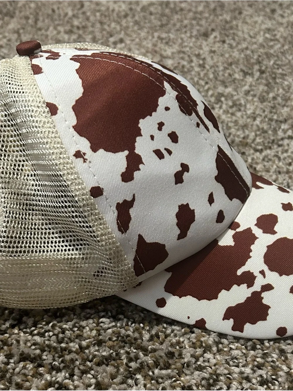 Cowprint Hat in Brown & White